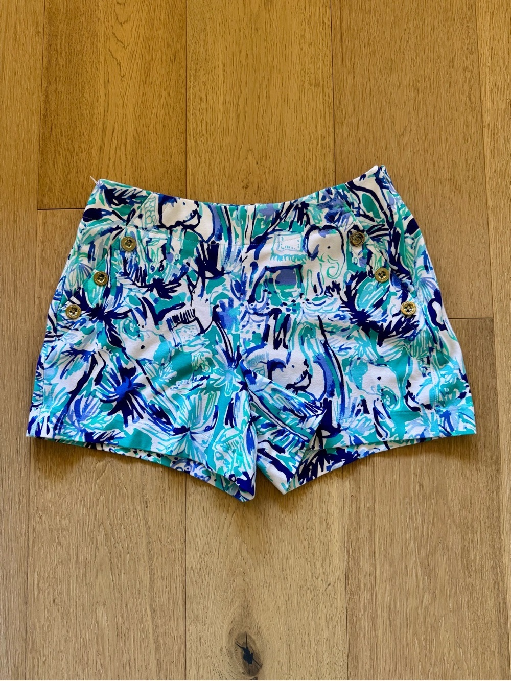 Lilly Pulitzer Teal Multi Swim-Ready Knit Shorts - Picture 2 of 5
